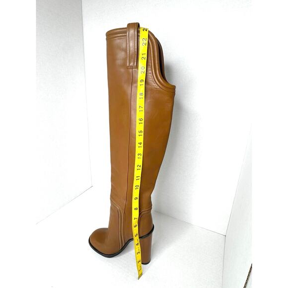 GUCCI  Brown Calfskin Lifford Over the Knee High Classic Boots in cocoa sz 35.5 - Picture 13 of 14